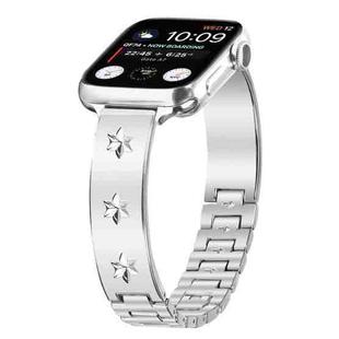 For Apple Watch 46mm / 49mm / 45mm / 44mm Snowflake Petals Bracelet Metal Watch Band(Silver)
