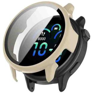 For Garmin Vivoactive 6 Tempered Film Integrated PC Watch Protective Case(Ivory White)