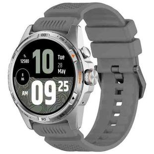 For Ticwatch Atlas Black Steel Buckle Silicone Watch Band(Gray)