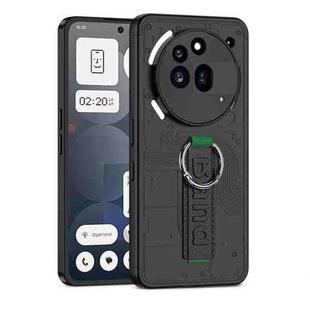 For Nothing Phone 3a Pro Shield Side Wristband Magnetic Phone Case(Fashionable black)