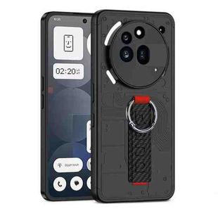 For Nothing Phone 3a Pro Shield Side Wristband Magnetic Phone Case(Carbon fiber)