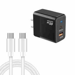 PD41 GaN PD 45W + USB Charger with Type-C to Type-C Data Cable , US Plug(Black)