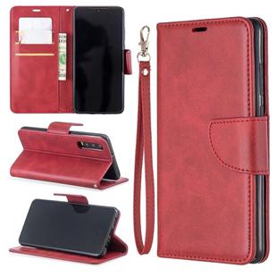 Retro Lambskin Texture Pure Color Horizontal Flip PU Leather Case for Huawei P30, with Holder & Card Slots & Wallet & Lanyard(Red)