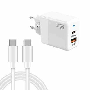 PD41 GaN PD 45W + USB Charger with Type-C to Type-C Data Cable, EU Plug(White)