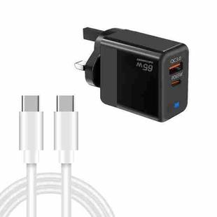 PD41 GaN PD 45W + USB Charger with Type-C to Type-C Data Cable, UK Plug(Black)