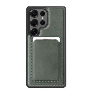 For Samsung Galaxy S25 Ultra 5G Pindun MagSafe Card Slot Leather Back Phone case(Green)