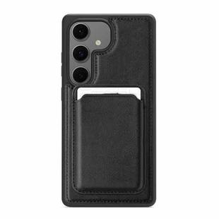 For Samsung Galaxy S24 FE 5G Pindun MagSafe Card Slot Leather Back Phone case(Black)