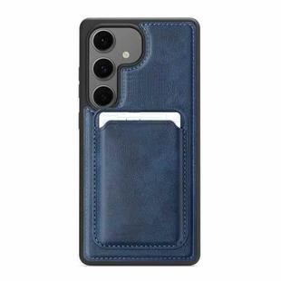 For Samsung Galaxy S24 FE 5G Pindun MagSafe Card Slot Leather Back Phone case(Blue)