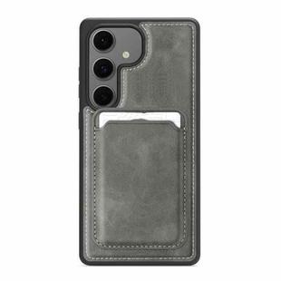 For Samsung Galaxy S24 FE 5G Pindun MagSafe Card Slot Leather Back Phone case(Gray)