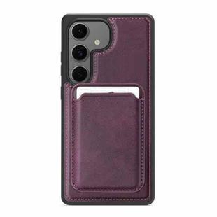 For Samsung Galaxy S24+ 5G Pindun MagSafe Card Slot Leather Back Phone case(Purple)