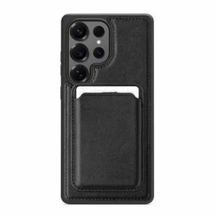 For Samsung Galaxy S23 Ultra 5G Pindun MagSafe Card Slot Leather Back Phone case(Black)