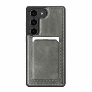For Samsung Galaxy S23 5G Pindun MagSafe Card Slot Leather Back Phone case(Gray)