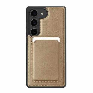 For Samsung Galaxy S23 5G Pindun MagSafe Card Slot Leather Back Phone case(Desert Gold)