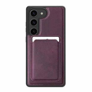For Samsung Galaxy S23 5G Pindun MagSafe Card Slot Leather Back Phone case(Purple)