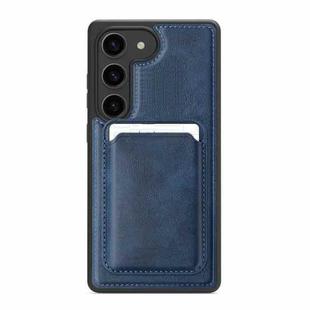 For Samsung Galaxy S22 5G Pindun MagSafe Card Slot Leather Back Phone case(Blue)
