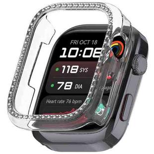 For Huawei Watch D2 Single Row Diamond Half Coverage Hollow PC Watch Protective Case(Transparent)