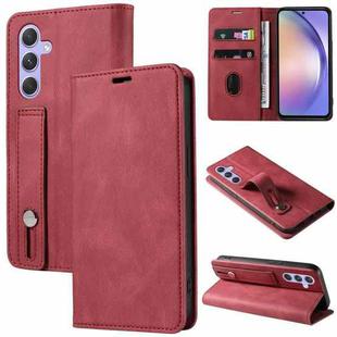 For Samsung Galaxy A54 5G Wristband Magnetic Leather Phone Case(Red)