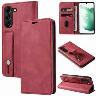 For Samsung Galaxy S23+ 5G Wristband Magnetic Leather Phone Case(Red)
