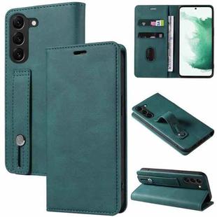 For Samsung Galaxy S23 5G Wristband Magnetic Leather Phone Case(Lake Green)