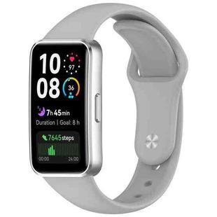 For Huewei Band 10 / 9 / 8 Reverse Buckle Glossy Silicone Watch Band(Gray)