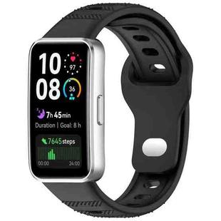 For Huawei Band 10 / 9 / 8 Dot Reverse Buckle Silicone Watch Band(Black)