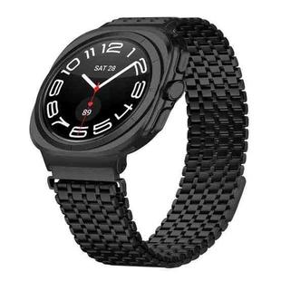 For Samsung Galaxy Watch Ultra 47mm Nine-beads Magnetic Buckle Stainless Steel Watch Band(Black)
