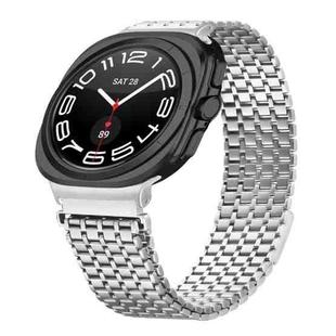 For Samsung Galaxy Watch Ultra 47mm Nine-beads Magnetic Buckle Stainless Steel Watch Band(Silver)
