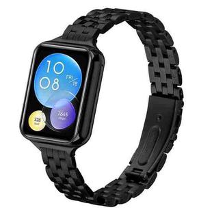 For Xiaomi Mi Band 8 Pro Five Beads Slingshot Buckle Steel Watch Band(Black)