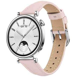 18mm Slim Genuine Leather Watch Band(Pink)