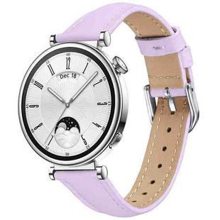 18mm Slim Genuine Leather Watch Band(Light Purple)