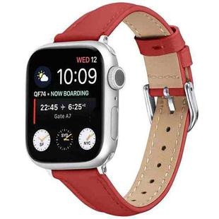 For Apple Watch 42mm / 41mm / 40mm / 38mm Small Waist PU Leather Watch Band(Red)