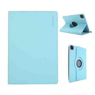 For iPad Air 11 2025 / 2024 / Air 10.9 2022 ENKAY 360 Degree Rotation Litchi Leather Smart Tablet Case(Light Blue)