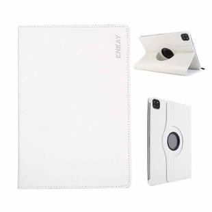 For iPad Air 11 2025 / 2024 / Air 10.9 2022 ENKAY 360 Degree Rotation Litchi Leather Smart Tablet Case(White)