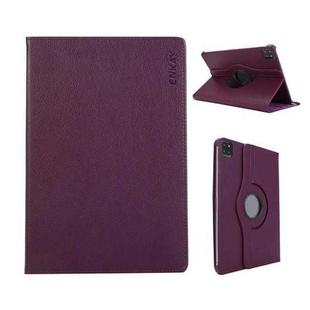 For iPad Air 11 2025 / 2024 / Air 10.9 2022 ENKAY 360 Degree Rotation Litchi Leather Smart Tablet Case(Dark Purple)