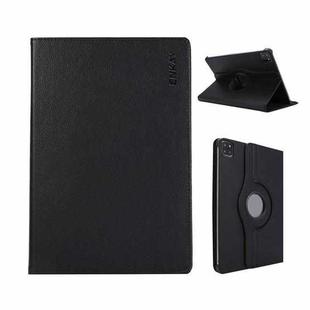 For iPad Pro 12.9 / Air 13 2025 / 2024 ENKAY 360 Degree Rotation Litchi Leather Smart Tablet Case(Black)