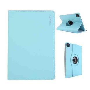 For iPad mini 2024 / mini 6 ENKAY 360 Degree Rotation Litchi Leather Smart Tablet Case(Light Blue)