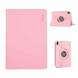 For iPad mini 2024 / mini 6 ENKAY 360 Degree Rotation Litchi Leather Smart Tablet Case(Pink)