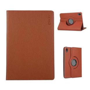 For iPad mini 2024 / mini 6 ENKAY 360 Degree Rotation Litchi Leather Smart Tablet Case(Brown)
