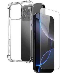 For iPhone 16 Pro NORTHJO 2 in 1 TPU Airbag Shockproof Phone Case with Screen Film(Clear)