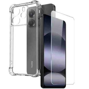 For Redmi Note 14 5G NORTHJO 2 in 1 TPU Airbag Shockproof Phone Case with Screen Film(Clear)