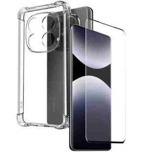 For Redmi Note 14 Pro+ 5G NORTHJO 2 in 1 TPU Airbag Shockproof Phone Case with Screen Film(Clear)