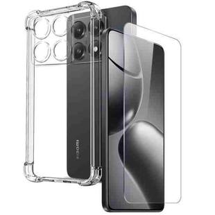 For Xiaomi 14T 5G NORTHJO 2 in 1 TPU Airbag Shockproof Phone Case with Screen Film(Clear)