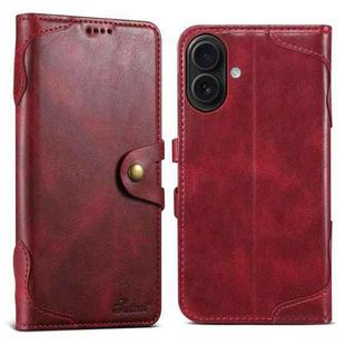 For iPhone 16 Plus Suteni Q-03 Oil Wax Magnetic Clasp Leather Phone Case(Red)