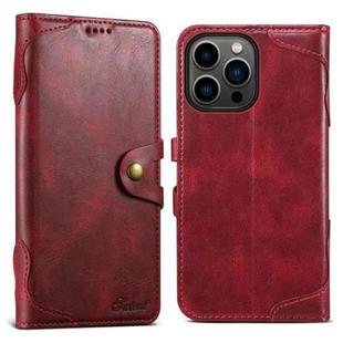 For iPhone 14 Pro Suteni Q-03 Oil Wax Magnetic Clasp Leather Phone Case(Red)
