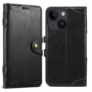 For iPhone 13 Suteni Q-03 Oil Wax Magnetic Clasp Leather Phone Case(Black)
