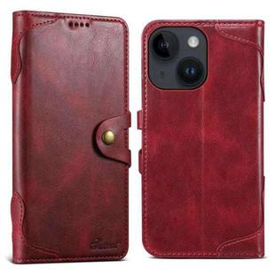 For iPhone 13 Suteni Q-03 Oil Wax Magnetic Clasp Leather Phone Case(Red)