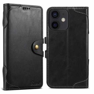 For iPhone 12 mini Suteni Q-03 Oil Wax Magnetic Clasp Leather Phone Case(Black)