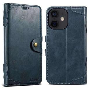 For iPhone 11 Suteni Q-03 Oil Wax Magnetic Clasp Leather Phone Case(Blue)