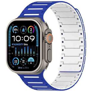 For Apple Watch 46mm / 49mm / 45mm / 44mm Colorful Spirit Piano Soft Magnetic Two-tone Watch Band(Blue White)