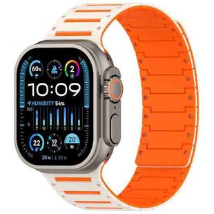 For Apple Watch 46mm / 49mm / 45mm / 44mm Colorful Spirit Piano Soft Magnetic Two-tone Watch Band(Starlight Orange)